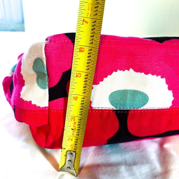 Marimekko Tote Poppy Breast Cancer Awareness Red Black Green Canvas Bag - Picture 10 of 14